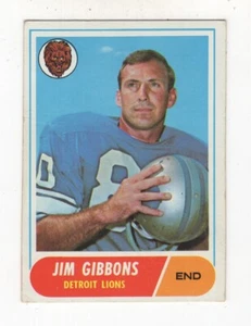 1968 TOPPS FOOTBALL JIM GIBBONS DETROIT LIONS #208 - Picture 1 of 2