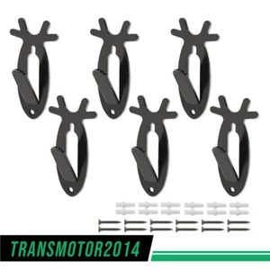 6Pcs European Wall Hanger Hook Deer Antelope Antler Skull Mount Bracket Black - Picture 1 of 9