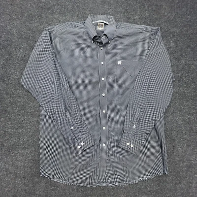 Camisa con botones CINCH para hombre XL manga larga negra blanca lunares vaquero rodeo Foto 1 de 4