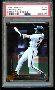 1997 Donruss Pressefest Gold #167 Barry Bonds PSA 9 neuwertig Low Pop 3 - Bild 1 von 2