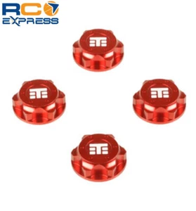 Tekno RC Wheel Nuts (T Logo 17mm serrated red ano M12x1.0 4 pieces) TKR5116BR - Picture 1 of 1