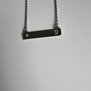 Collana a barretta in argento sterling 925 catena maglia regolabile L 16”/15” rodiato - Foto 1 di 7