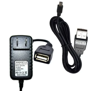 7.2 FT WALL power adapter + USB cable FOR Radio Shack PRO-668 Receiver Scanner - Picture 1 of 2