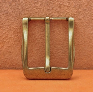 40 mm fresco retro antiguo latón informal para hombres hebilla de cinturón de cuero con clavija de pasador individual - Imagen 1 de 11