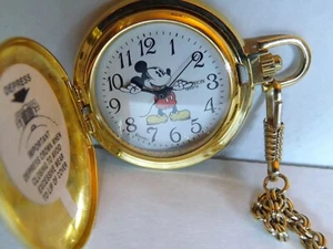 Disney Mens Verichron Vintage Mickey Mouse Pocket Watch (Mickey Faces)-VHTF-New - Picture 1 of 16