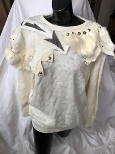 Wearable Art Grace by Starr Knit Leather & Fur Sweater Western 70’s GLAM Rare!! - Bild 1 von 7