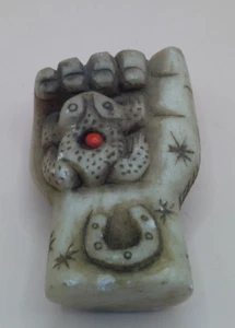 Ofrenda Peruana Piedra Tallada Mano Chamán Hoja Kintu Sapo Inca - Imagen 1 de 8