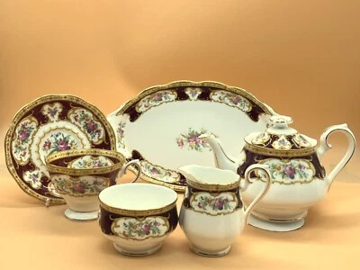 Vintage Royal Albert China Lady Hamilton bachelor tea set for 1. 1939 mark. - Image 1 of 4