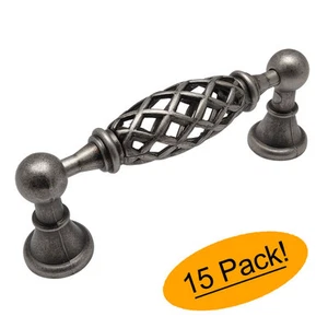 *15 Pack* Cosmas Cabinet Hardware Weathered Nickel Birdcage Pulls #1749-96WN - Picture 1 of 1
