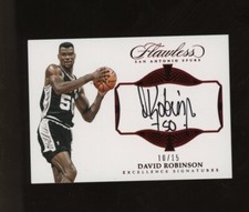 2016-17 Panini Flawless Excellence Signatures Ruby David Robinson HOF AUTO 10/15