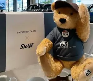 Plush Toy Steiff x Porsche Collaboration Teddy Bear Limited Edition with Box - Picture 1 of 3