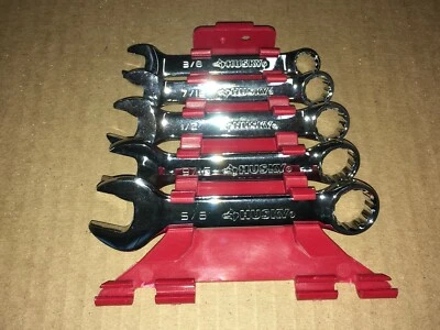 Juego de 5 llaves rechonchas combinadas Husky cromo pulido SAE estándar 3/8-5/8 Foto 1 de 4