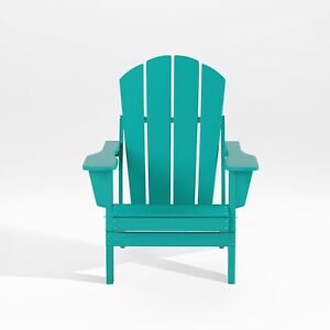 Folding Adirondack Chair Patio Outdoor Poly Material Fire Pit Chair All-Weather