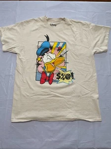 Angry Donald Duck T Shirt off white Large L Disney cotton Men's women's -646 - Picture 1 of 4