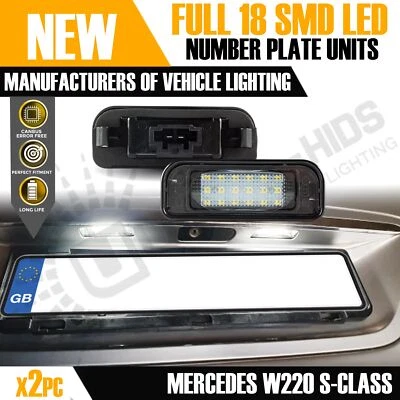 2x Mercedes Benz S W220 LED License Number Plate Light Bulbs Lamps Xenon White - Image 1 of 4