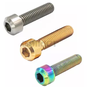 2PCS M8x1.25 15-55mm GR5 Titanium Hex Socket Cap Head Bolts For Motorcycle - Picture 1 of 22