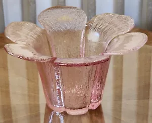 Jarrón de mesa de vidrio vikingo 6 pétalos rosa vidrio cortado flor - Imagen 1 de 9