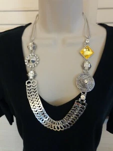 Erickson Beamon Rocks💗Helen of Troy Swarovski Kristall Silber Statement Halskette - Bild 1 von 9