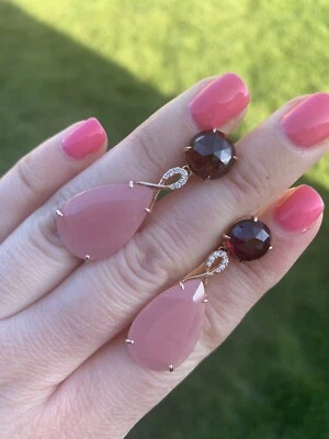 Nuevo 5 930. GIOVANNI FERRARIS ORO ROSA Y BLANCO 18K DIAMANTE.Pendiente Foto 1 de 4