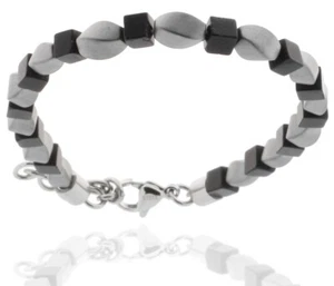 Perlenarmband ONYX Würfel & HÄMATIT Herrenarmband STORCH SCHMUCK made in Germany - Imagen 1 de 1
