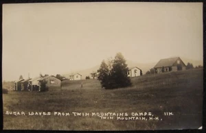 Twin Mountain NH Sugar Loaves from Twin Mts. Camps Real Photo RPPC Postcard - Picture 1 of 2