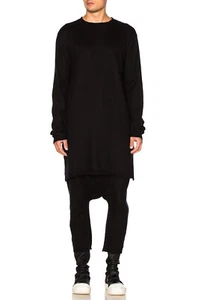 Rick Owens Long Sleeve Funnel Neck Top RU16F6606-wsb Retail $1200+ Cashmere - Picture 1 of 5