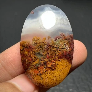 Cabujón de ágata musgo escénico 39,6x25x7,7 mm alta calidad 60 ct - Imagen 1 de 7