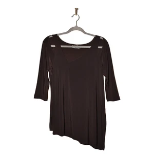Sympli 175 $ 3/4-Ärmel Cold Shoulder asymmetrischer Saum/Ausschnitt Tunika Größe 8 - Bild 1 von 3