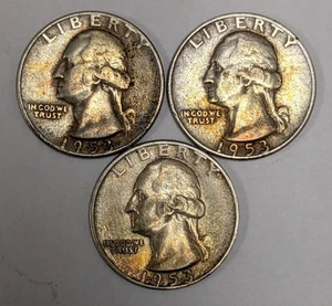 1953 PDS Washington Silver Quarters - Picture 1 of 3