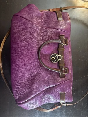 Dooney Bourke Large Leather Satchel Fuchsia 8L940 Shoulder Bag - Image 1 of 4