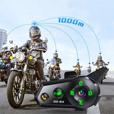 Motorrad Gegensprechanlage Headset 2-6 Fahrer Wiederaufladbare Gegensprechanlage für Ski - Bild 1 von 4