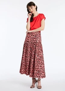 Marcs Womens Leopard Spot In The Dark Linen Maxi Skirt Size 6 - Picture 1 of 9