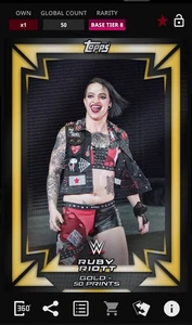 Digital Topps Slam 2018 Ruby Riott Gold Rush Base 50cc - Picture 1 of 2