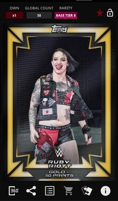 Digital Topps Slam 2018 Ruby Riott Gold Rush Base 50cc - Image 1 of 2