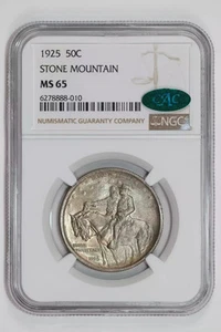 1925 STONE MOUNTAIN COMMEMORATIVE HALF DOLLAR NGC MS65 CAC - Picture 1 of 2