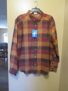CAMISA DE FRANELA A CUADROS COLUMBIA CORNELL WOODS MEDIANA NUEVA CON ETIQUETAS PARA HOMBRE - Imagen 1 de 2