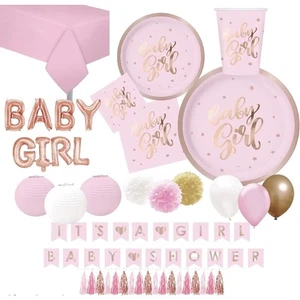 Baby Girl Shower Set for 30 Guests – Rose Gold Party Supplies Décor - Picture 1 of 6