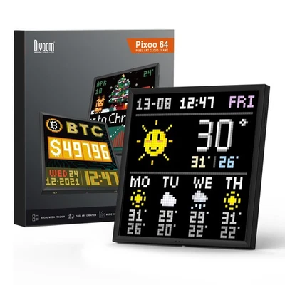 Pixoo-64 - WiFi Pixel Cloud Digital Frame with APP Control,64 X 64 LED Panel ... - Image 1 of 4