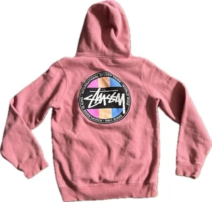 Felpa con cappuccio Stussy Surfman uomo S rosa felpa con cappuccio International Tribe Dot usata in ottime condizioni - Foto 1 di 11