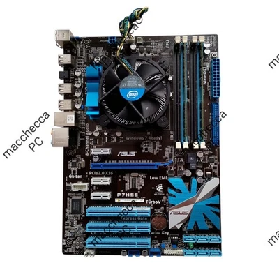 KIT SCHEDA MADRE ASUS P7H55 + CPU INTEL I7 860 + 8GB RAM DDR3 KINGSTON SKT1156 - Immagine 1 di 3