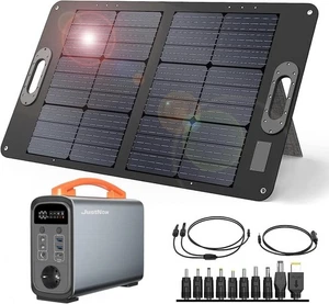 JustNow Powerstation 320Wh + Solarpanel 60Watt faltbar Powerbank LiFePO4 Akku - Bild 1 von 9