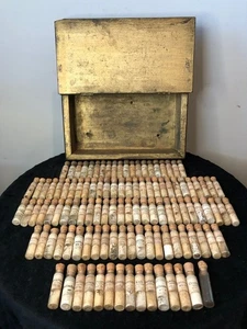 Antique Smith's NY Homeopathic Medicine Wooden Box 113 Vials - WOW! Collectible - Picture 1 of 16