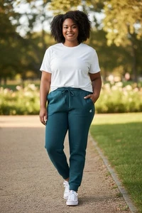 Damen Champion Jogginghose blau Gr. XL Bündchen Logo Taschen - Bild 1 von 6