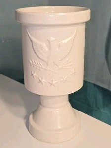 Maceta pedestal con patas de cerámica blanca Hull F 481 10" - Imagen 1 de 16