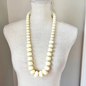 Givenchy Vintage Pale Yellow Chunky Bead Necklace - Picture 1 of 9