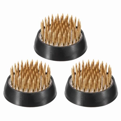 3Pcs 1.3" Round Brass Floral Frogs Arranger Holder Pin, Brass Color/Black Foto 1 de 4