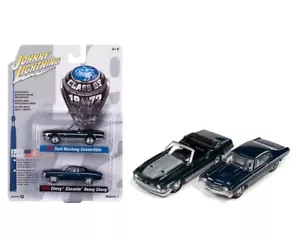 1972 Ford Mustang Green ANDChevrolet ChevelleBlue 1/64 Johnny lightning JLSP242B - Picture 1 of 1