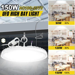 150W 5000K Commercial UFO LED High Bay Light Warehouse Shop Lamp 0-10V Dimmable - Picture 1 of 13