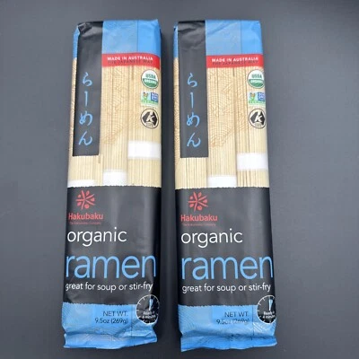 2 paquetes de fideos kosher orgánicos Hakubaku de 9,5 OZ no transgénicos excelentes en sopa salteados Foto 1 de 4