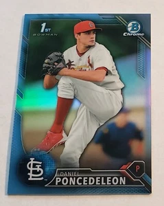 Daniel Poncedeleon 2016 Cardinals 1st Bowman Blue Refractor 15/15 Card - Picture 1 of 2